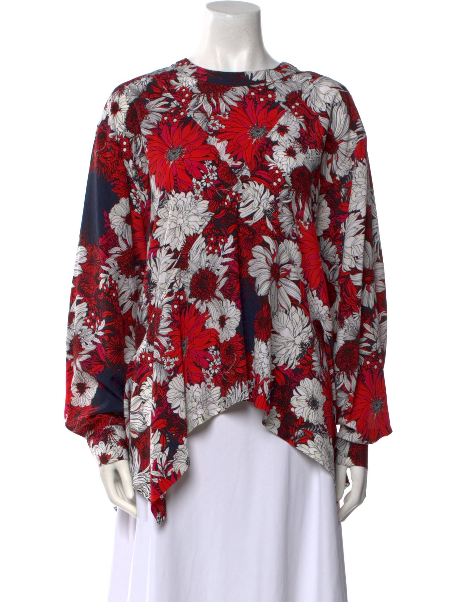 Cédric Charlier Silk Floral Print Blouse