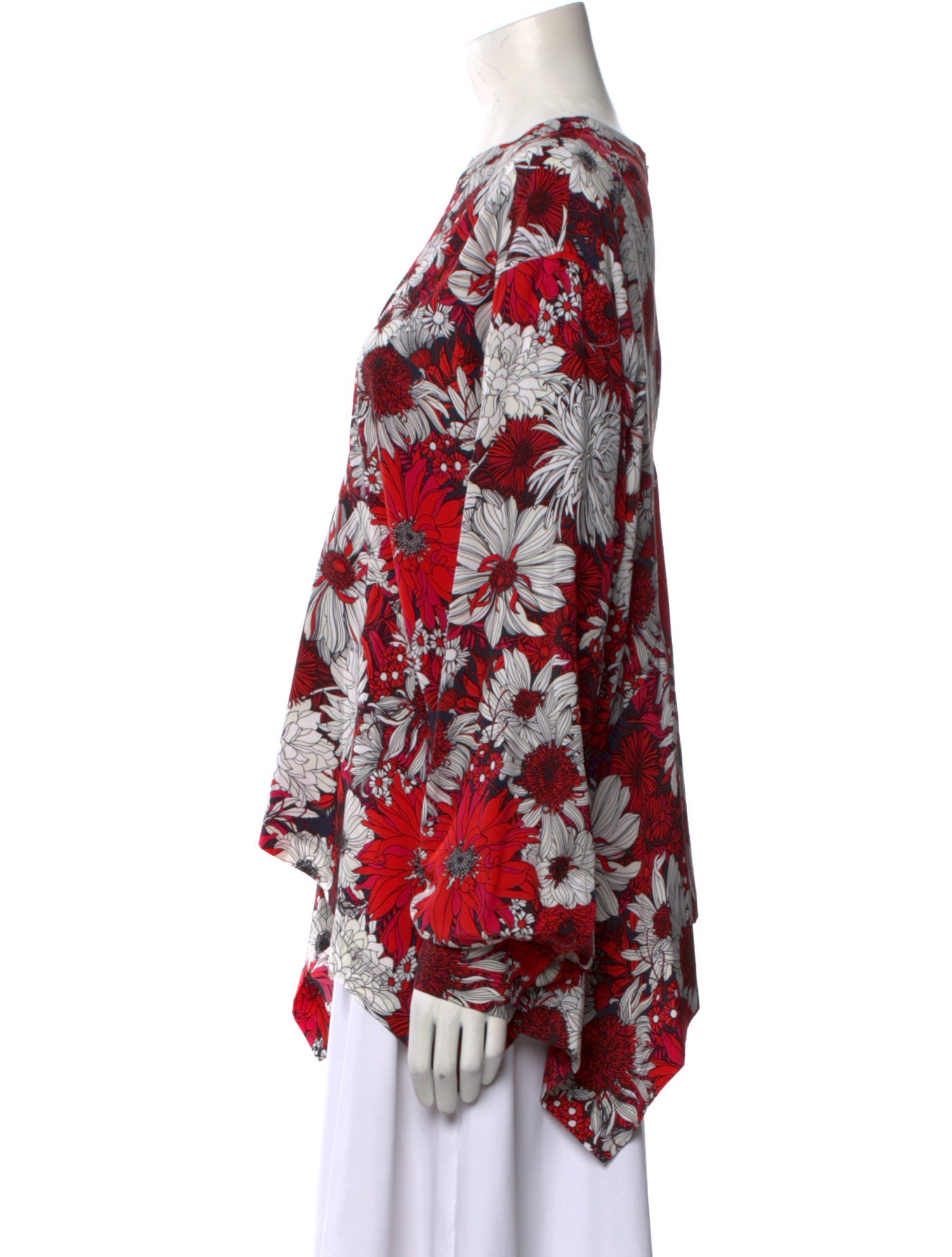 Cédric Charlier Silk Floral Print Blouse