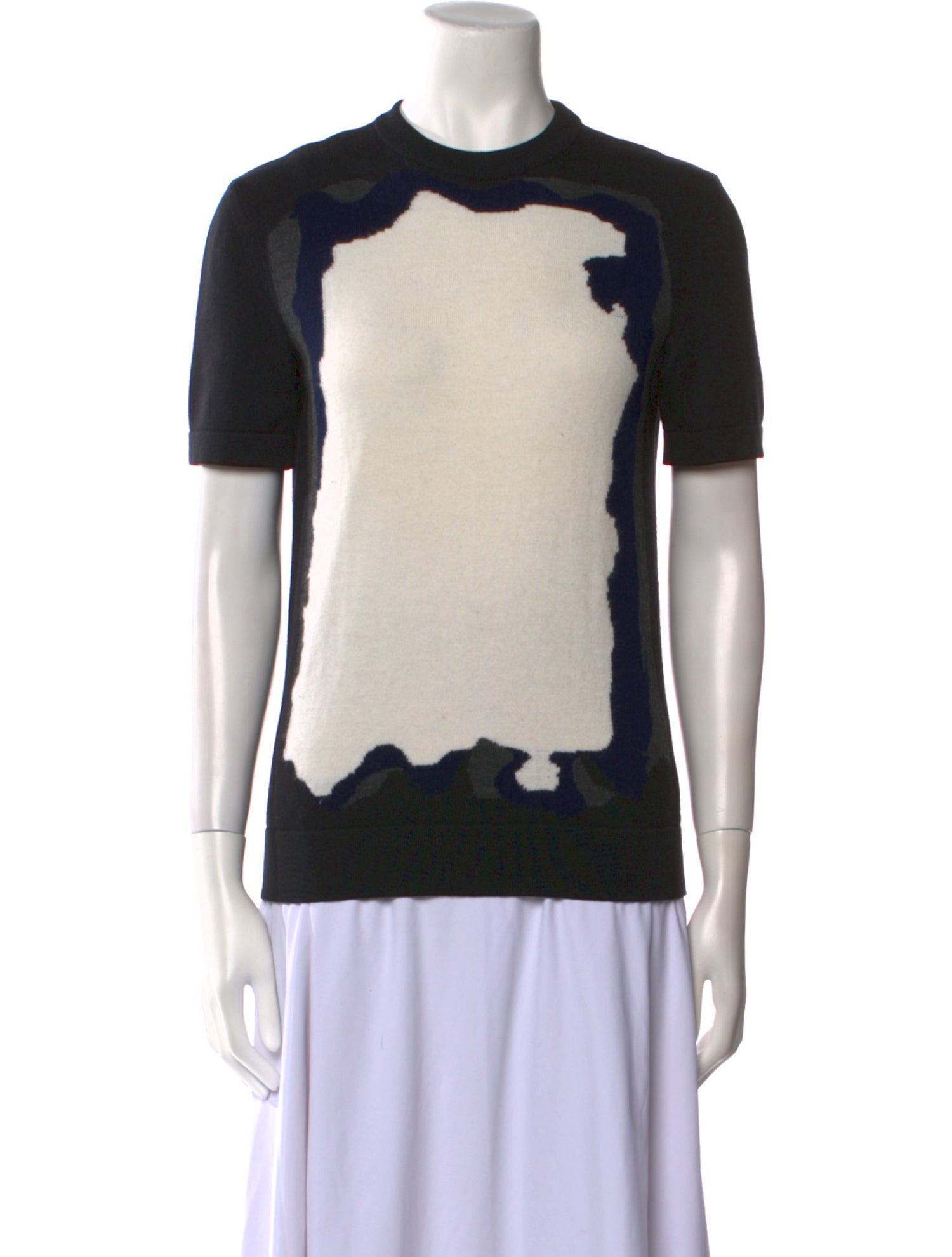 Cédric Charlier Virgin Wool Colorblock Pattern Sweater