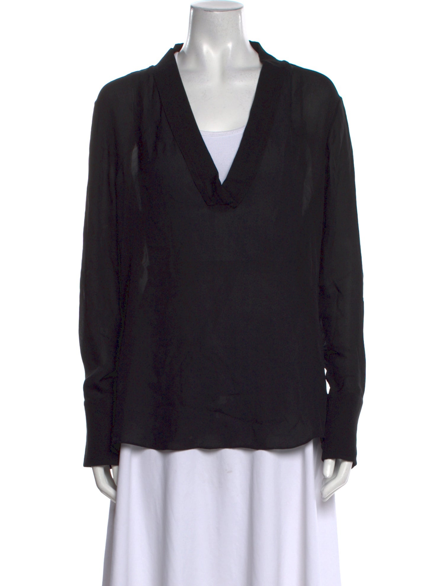 Cédric Charlier Silk V-Neck Blouse
