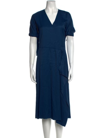 Cédric Charlier V-Neck Midi Length Dress