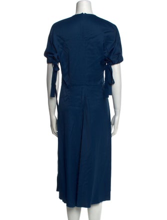 Cédric Charlier V-Neck Midi Length Dress