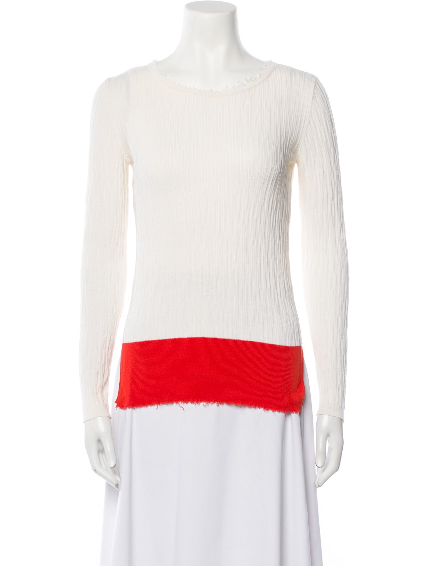 Cédric Charlier Colorblock Pattern Bateau Neckline Top
