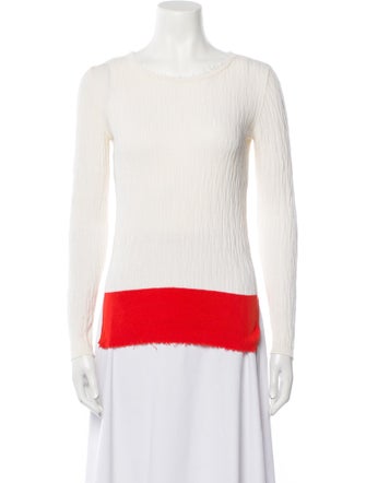 Cédric Charlier Colorblock Pattern Bateau Neckline Top