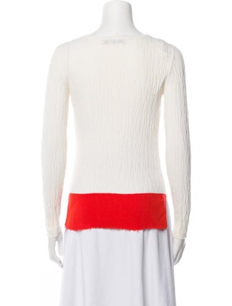 Cédric Charlier Colorblock Pattern Bateau Neckline Top