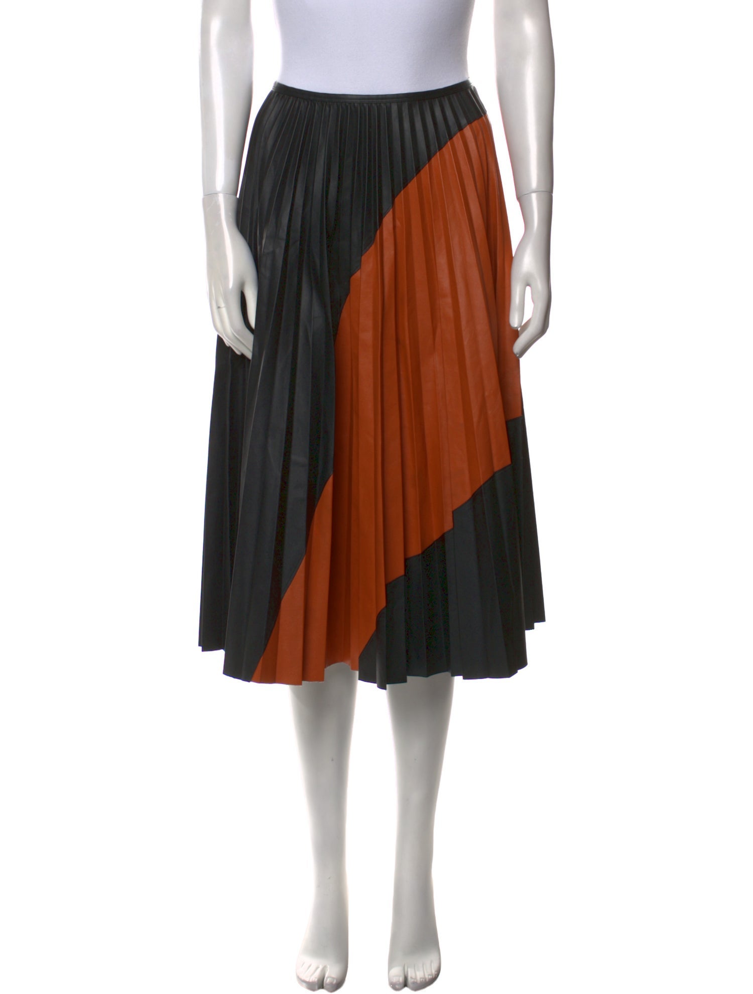 Cédric Charlier Colorblock Pattern Knee-Length Skirt w/ Tags