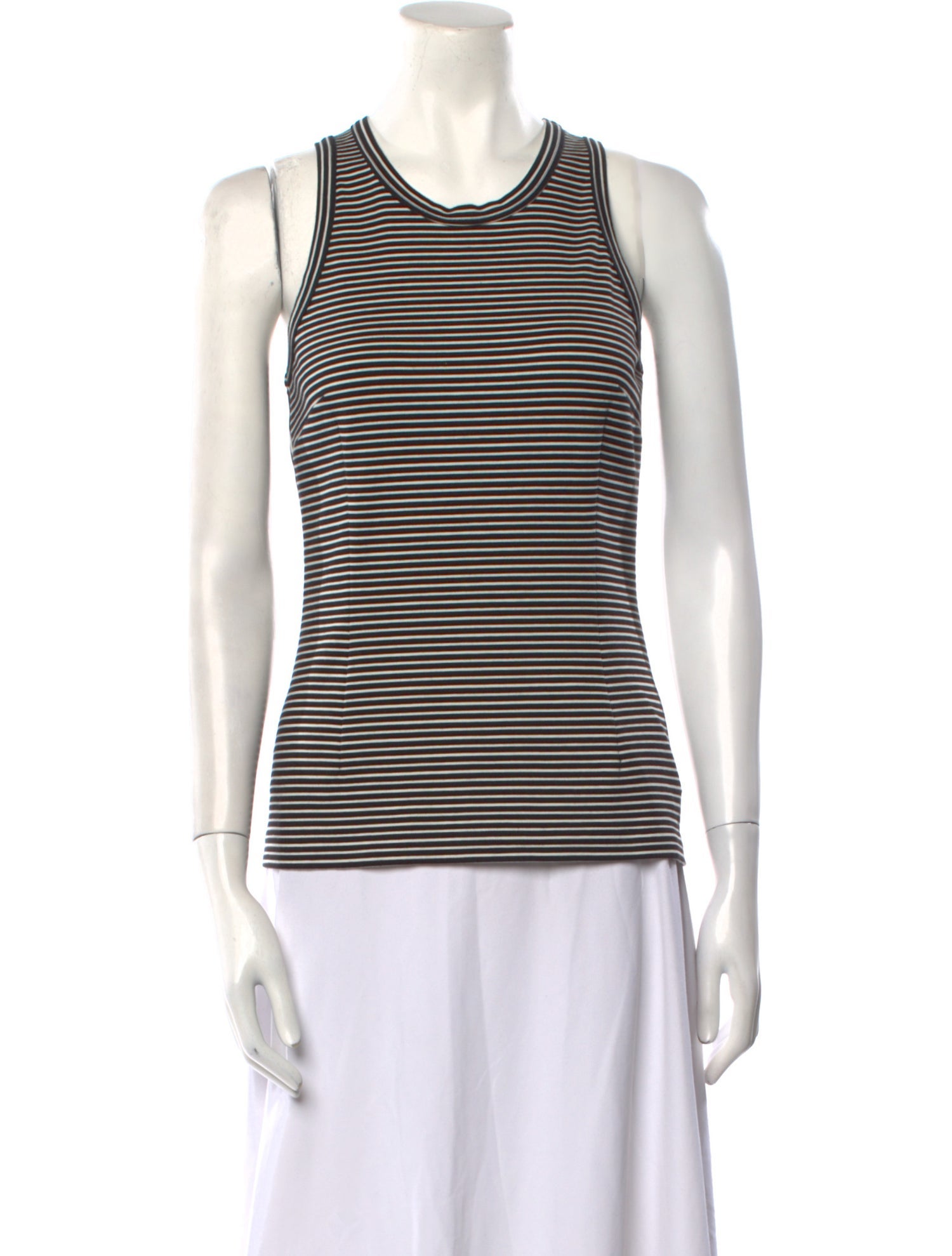 Cédric Charlier Striped Scoop Neck Top