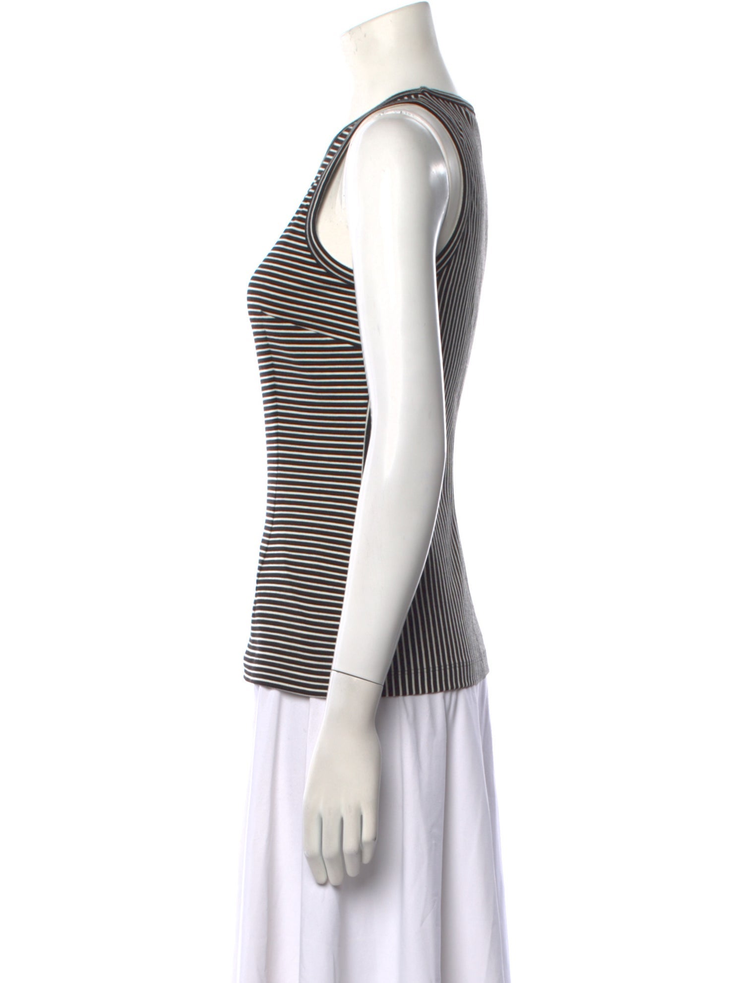Cédric Charlier Striped Scoop Neck Top
