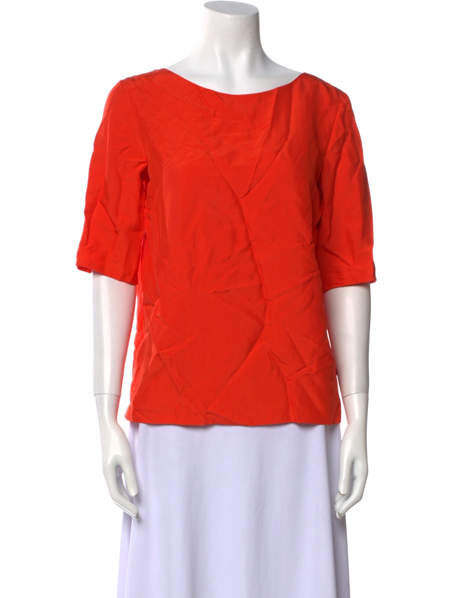 Cédric Charlier Silk Scoop Neck Blouse