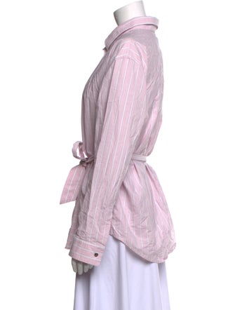 Cédric Charlier Striped Long Sleeve Button-Up Top