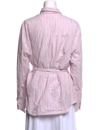 Cédric Charlier Striped Long Sleeve Button-Up Top