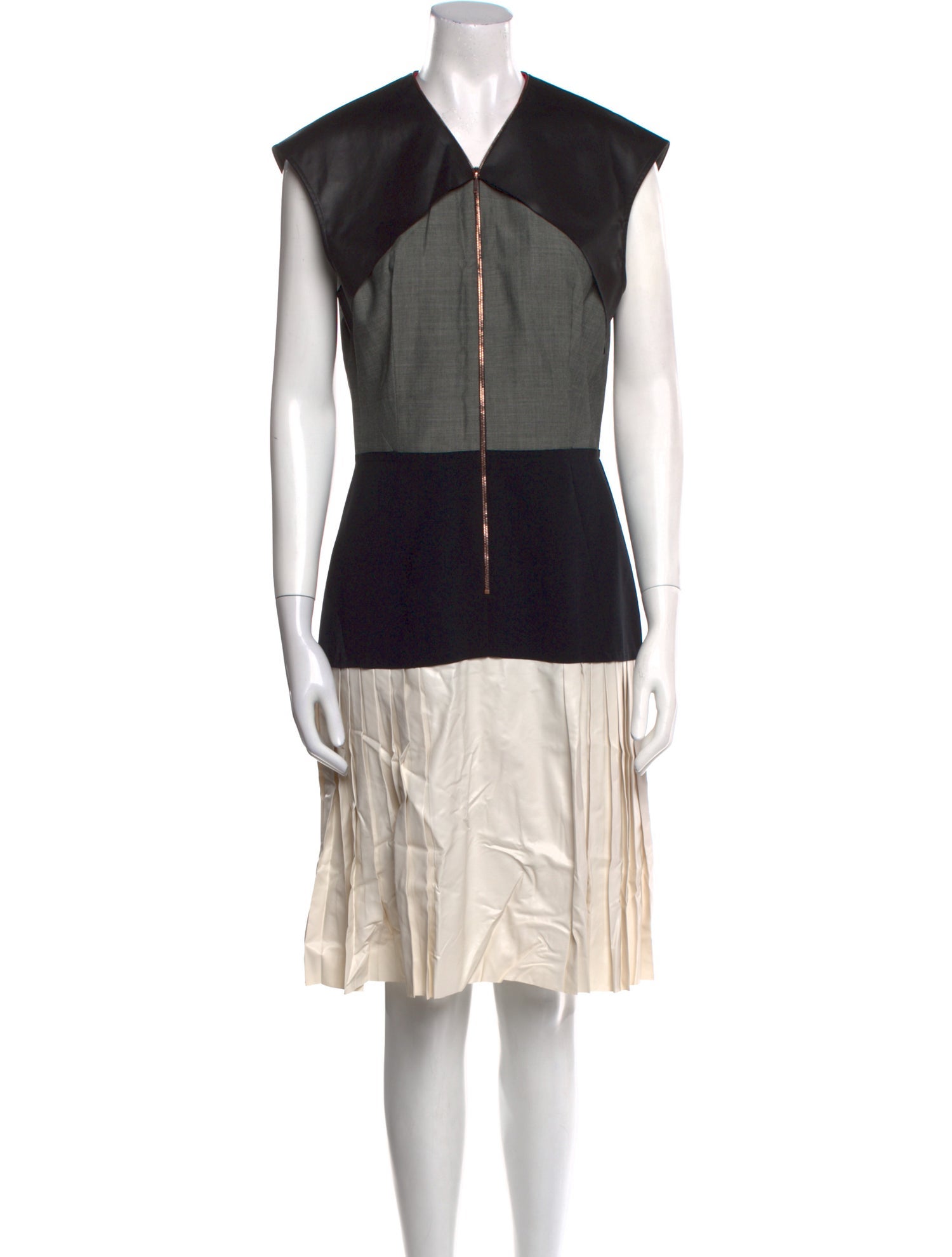 Cédric Charlier Colorblock Pattern Knee-Length Dress