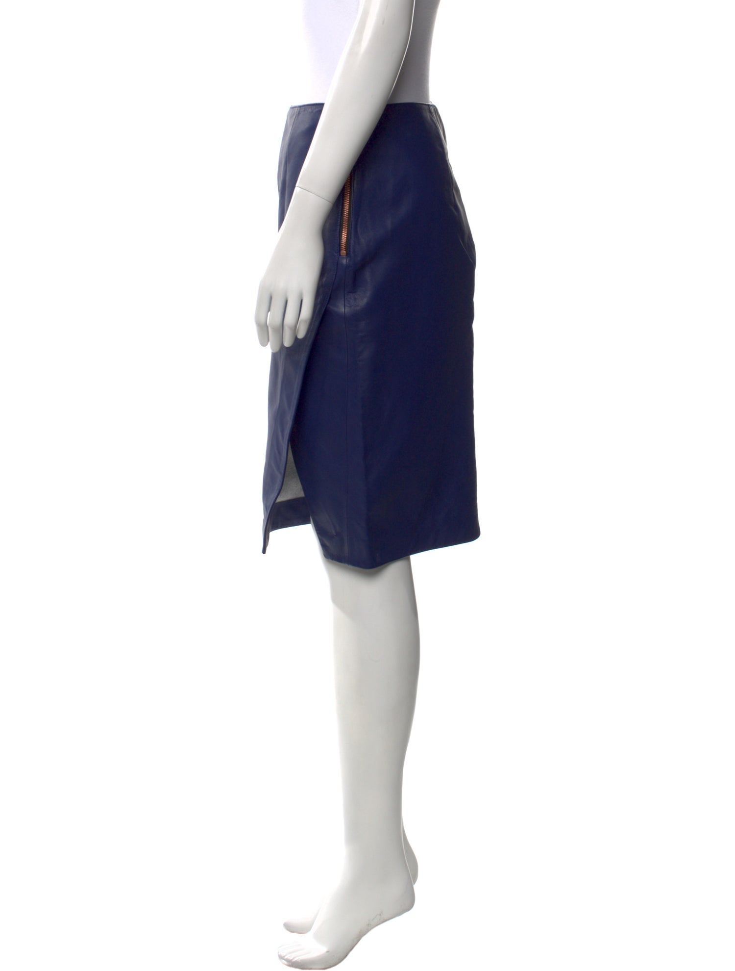 Cédric Charlier Leather Knee-Length Skirt