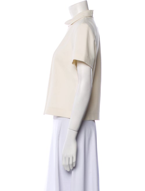 Cédric Charlier Mock Neck Short Sleeve Crop Top