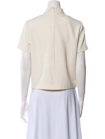 Cédric Charlier Mock Neck Short Sleeve Crop Top