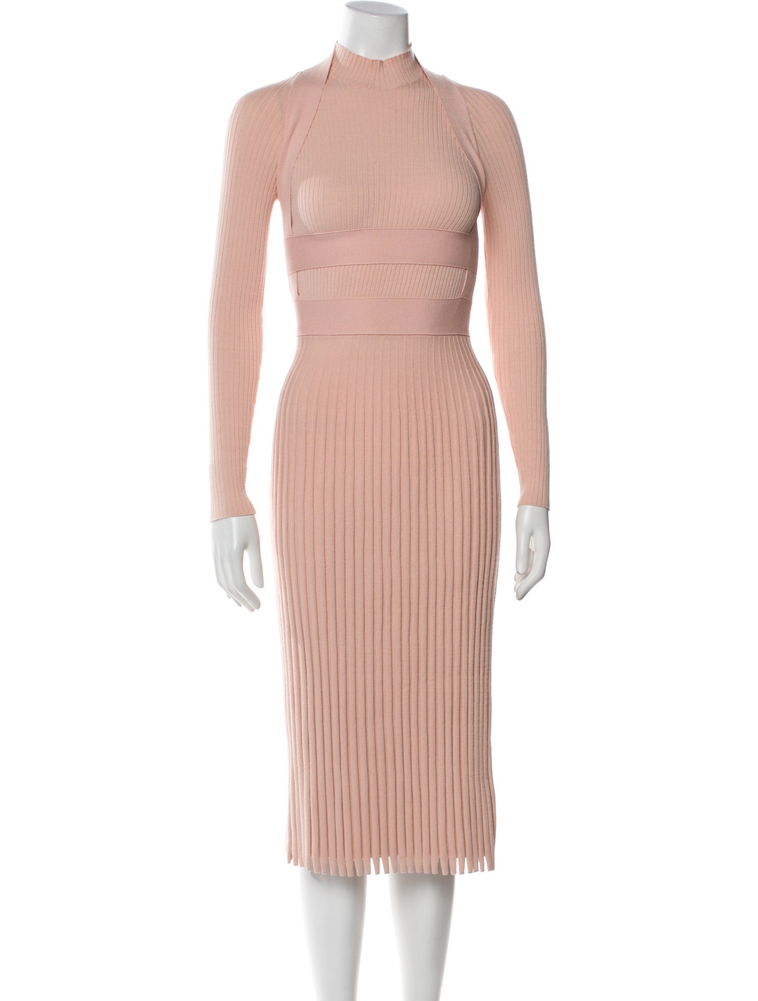 Cédric Charlier Mock Neck Midi Length Dress