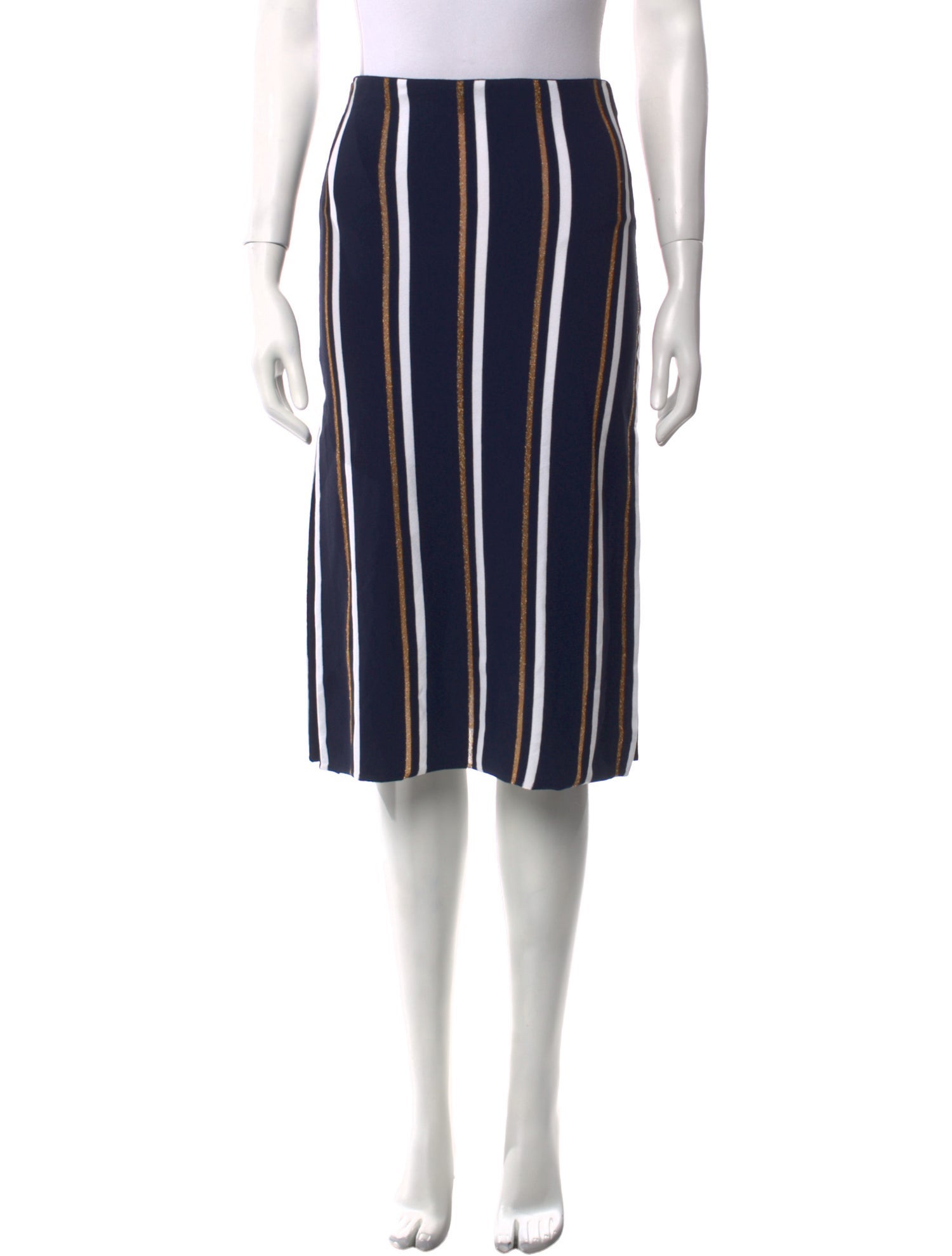 Cédric Charlier Striped Knee-Length Skirt