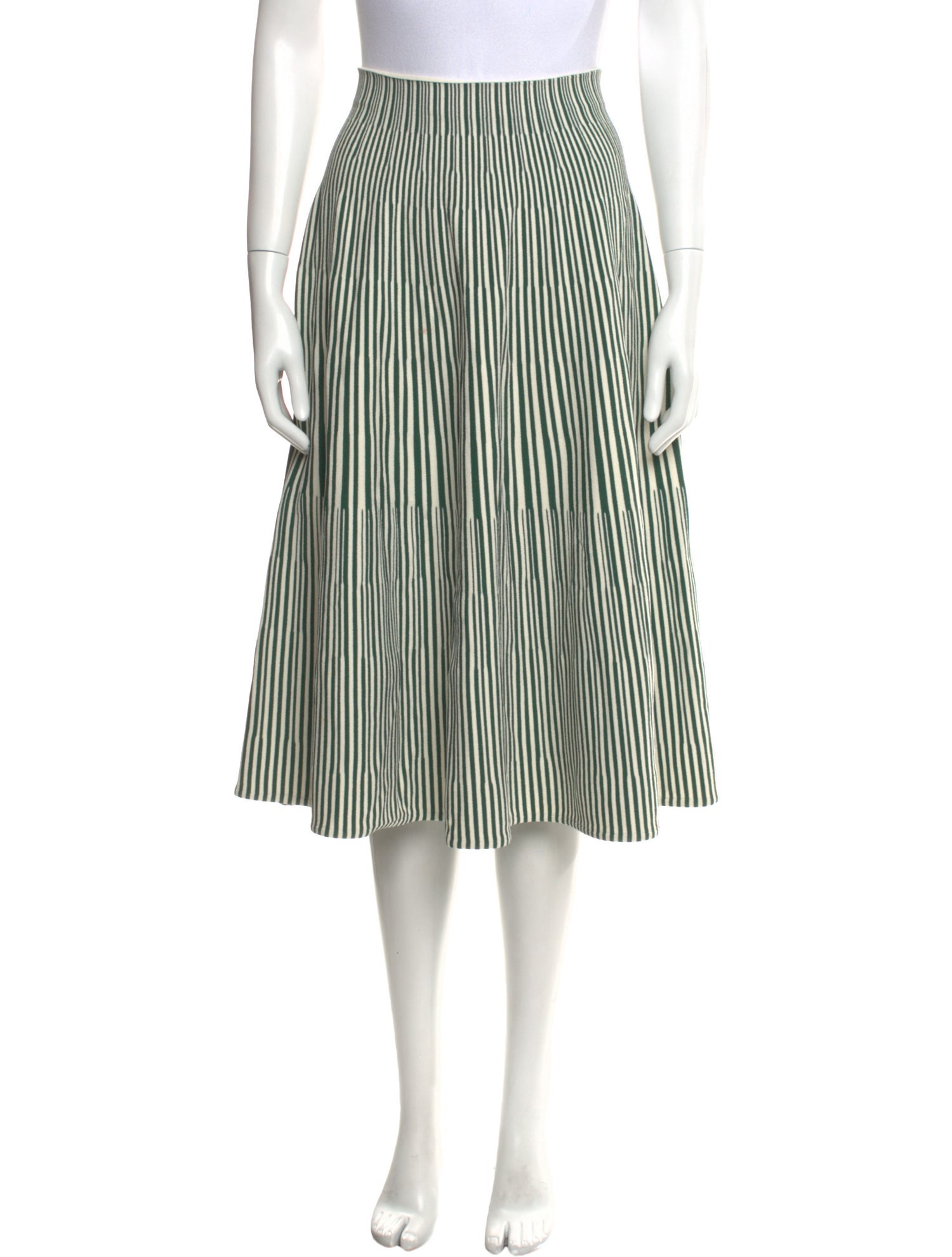 Cédric Charlier Striped Midi Length Skirt