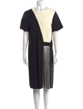 Cédric Charlier Colorblock Pattern Midi Length Dress