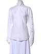 Cédric Charlier Mock Neck Long Sleeve Button-Up Top