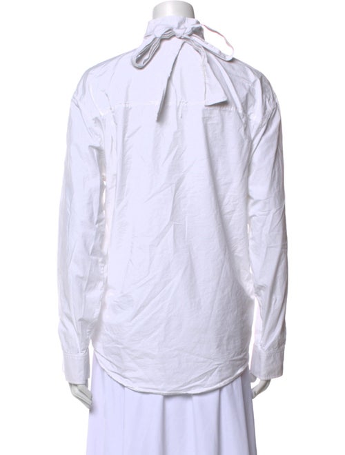 Cédric Charlier Mock Neck Long Sleeve Button-Up Top