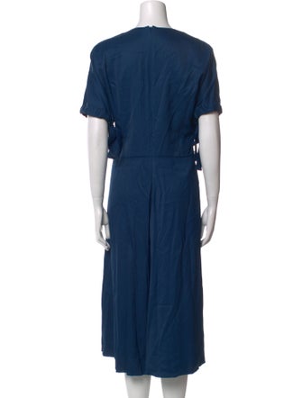Cédric Charlier V-Neck Midi Length Dress