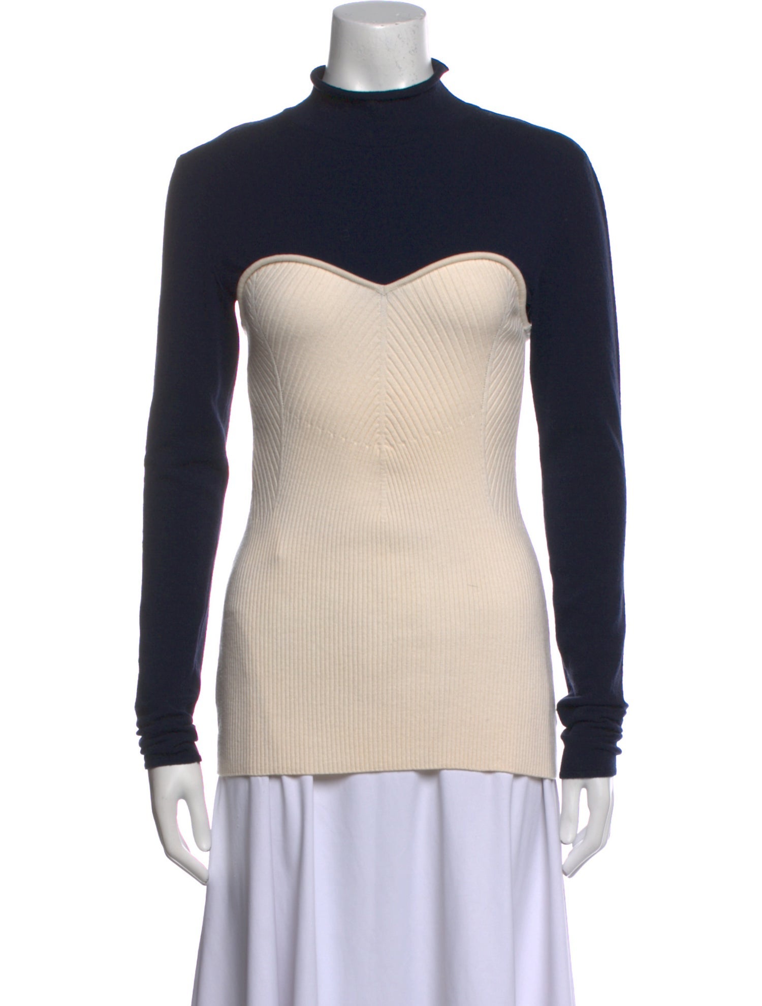 Cédric Charlier Virgin Wool Colorblock Pattern Sweater