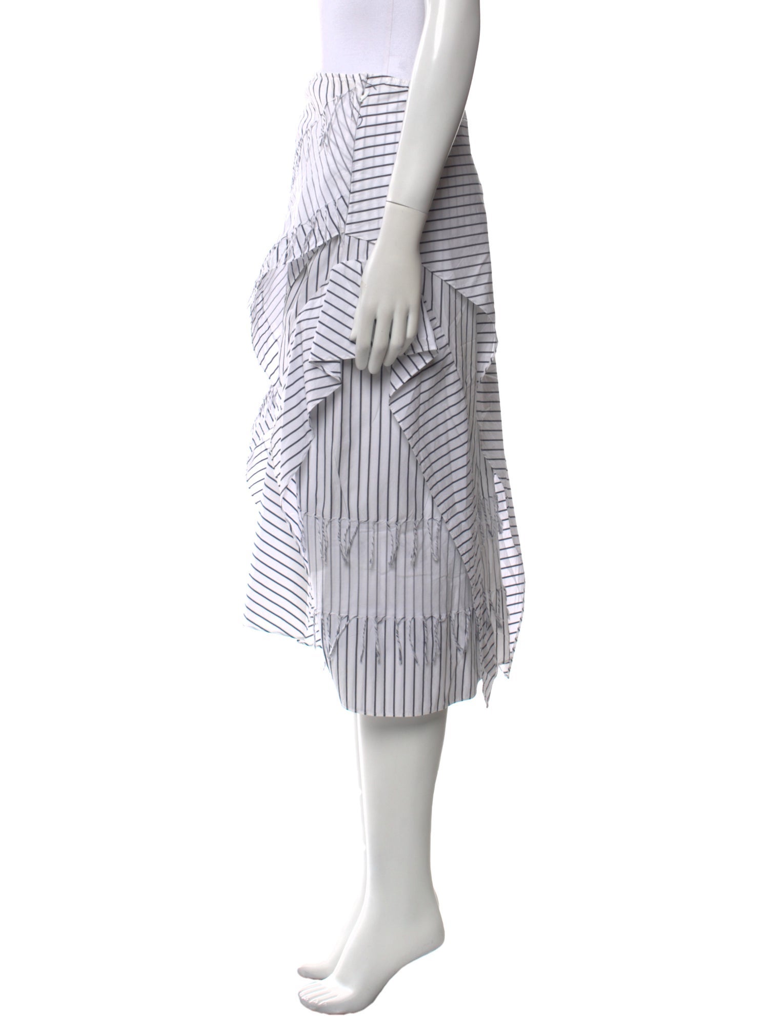 Cédric Charlier Striped Midi Length Skirt