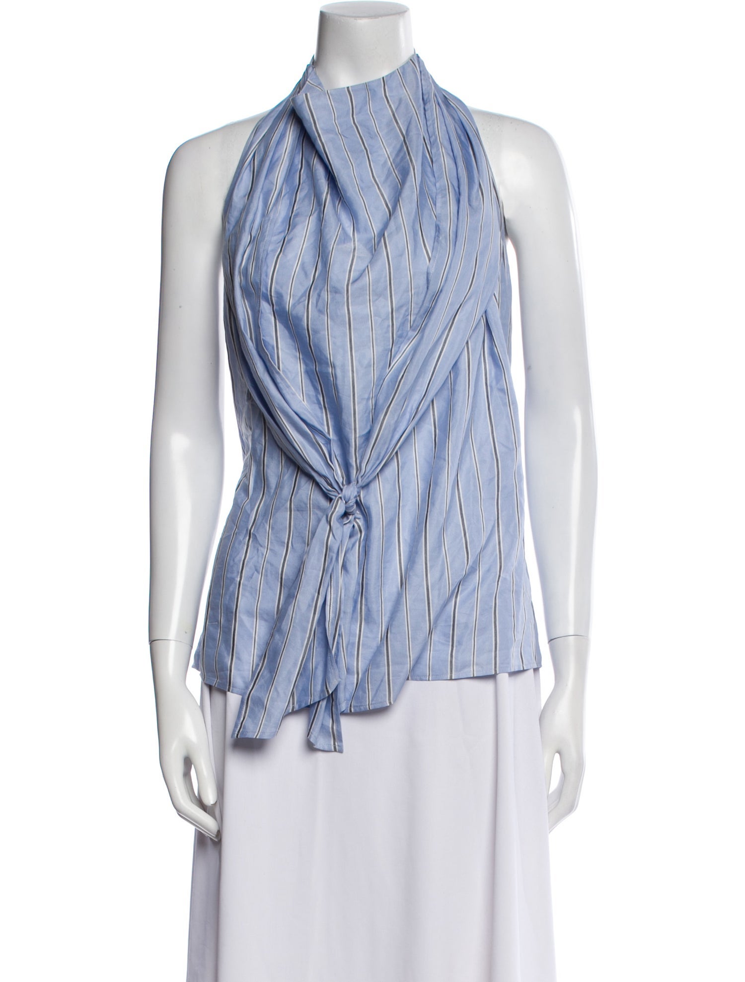 Cédric Charlier Striped Halterneck Blouse