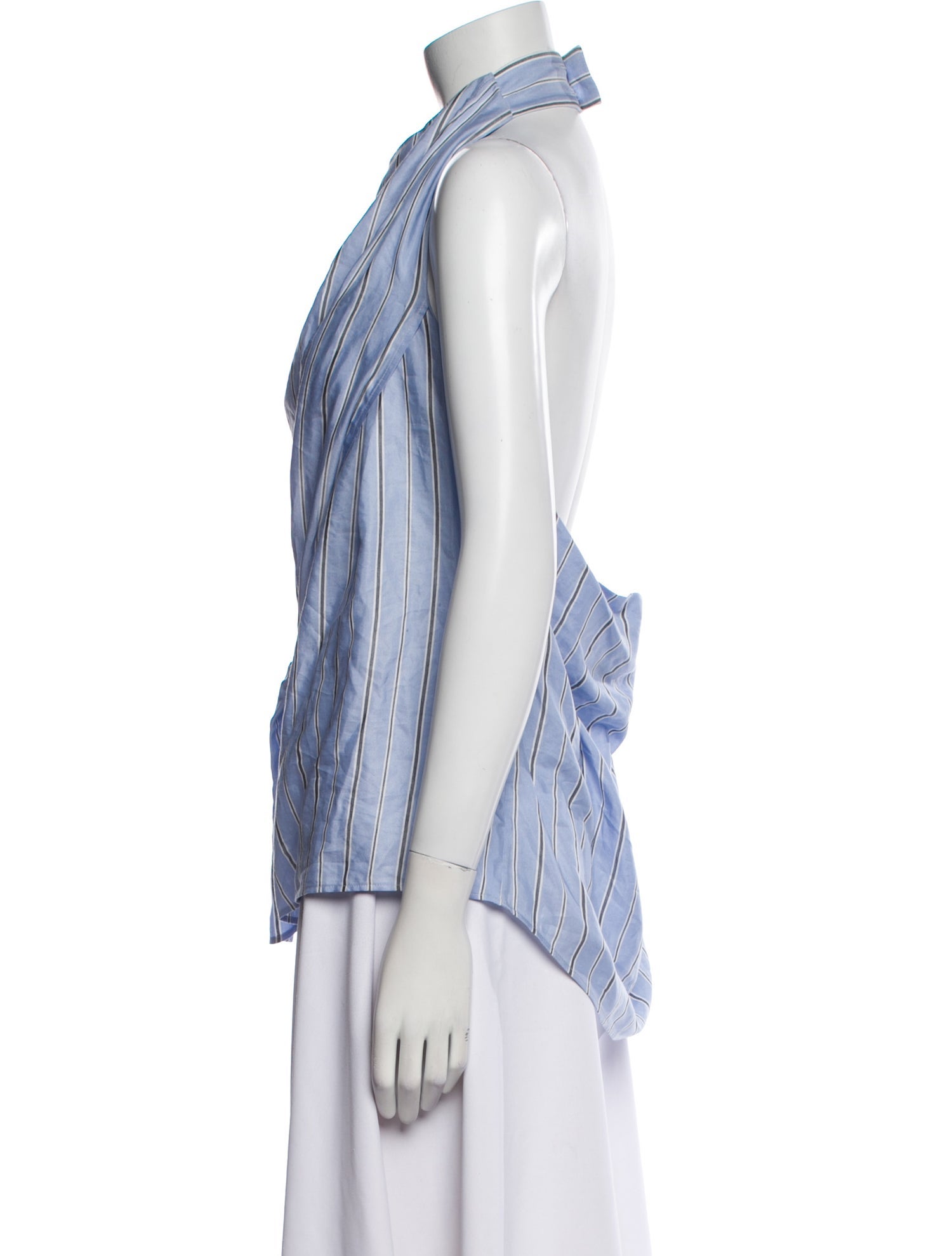 Cédric Charlier Striped Halterneck Blouse