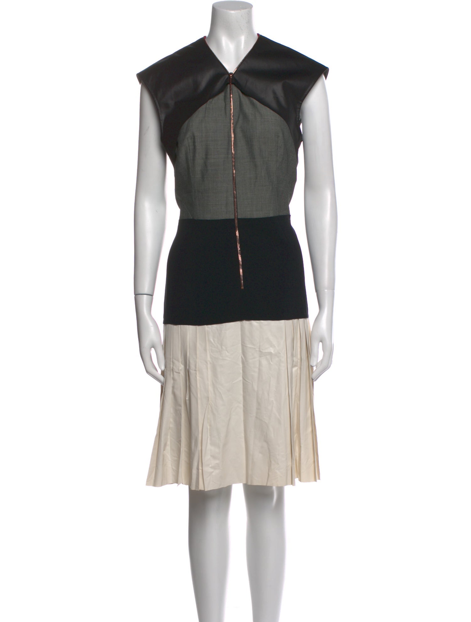 Cédric Charlier Colorblock Pattern Knee-Length Dress