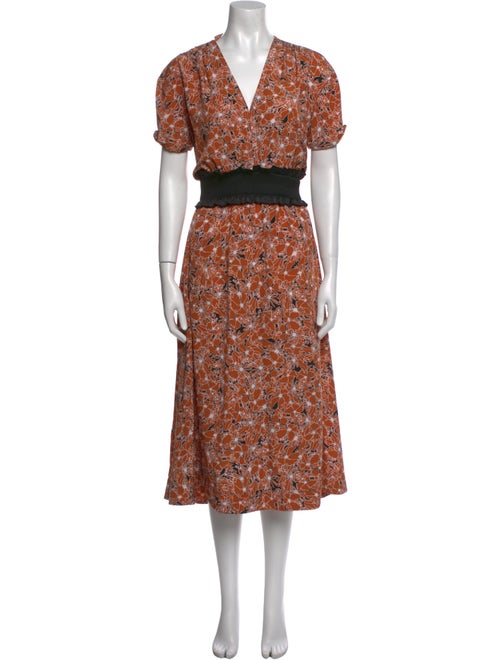 Cédric Charlier Floral Print Midi Length Dress