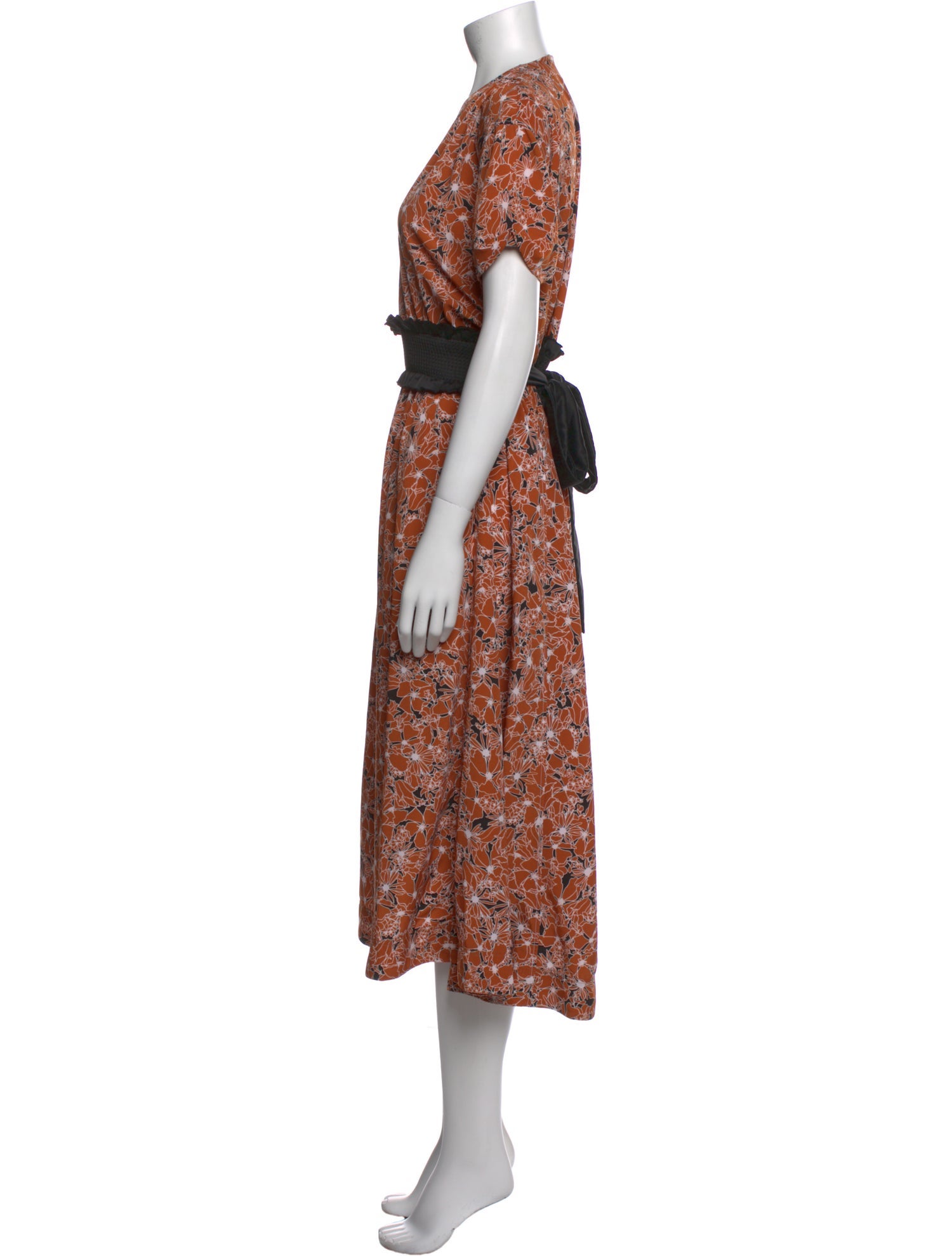 Cédric Charlier Floral Print Midi Length Dress