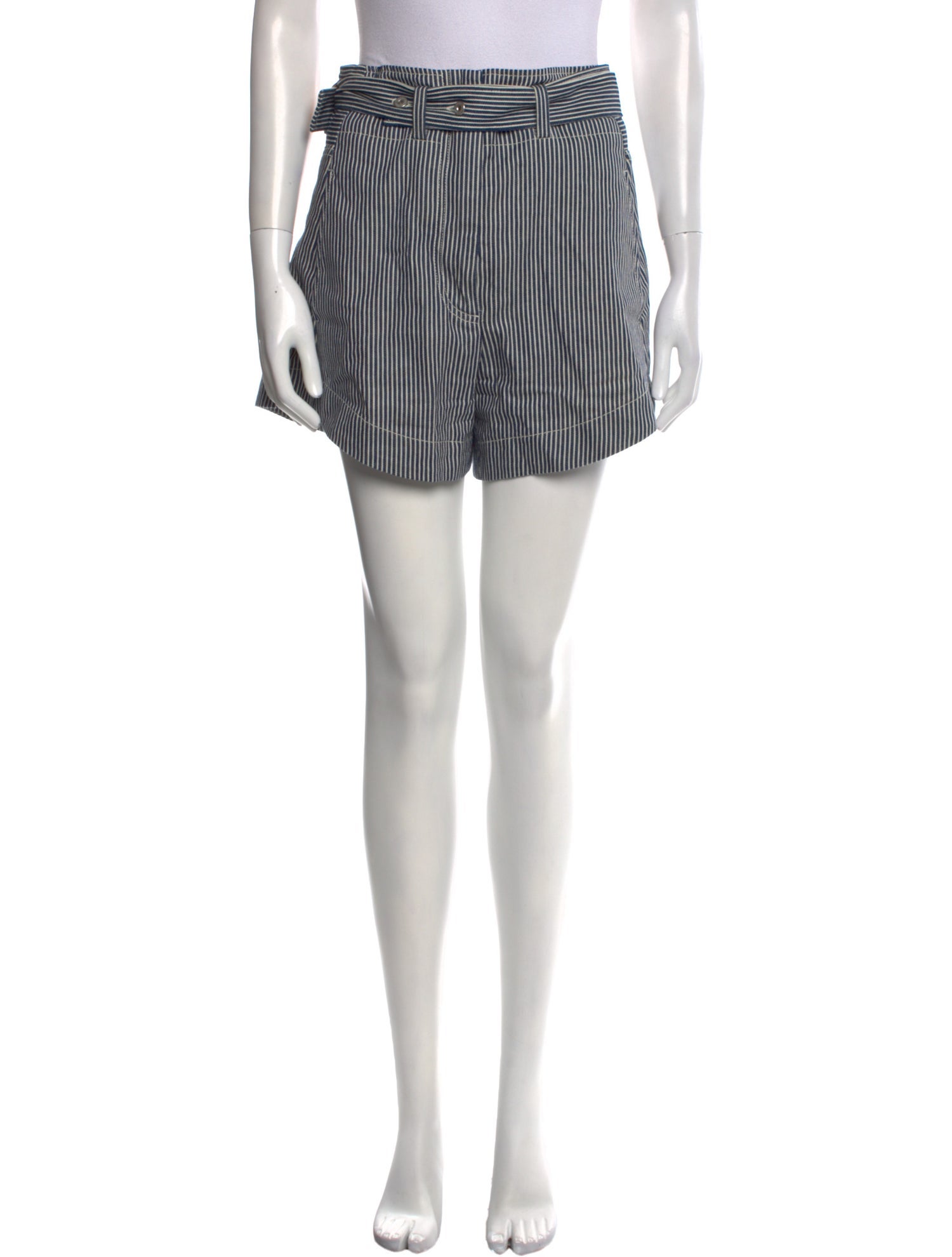 Cédric Charlier Striped Mini Shorts