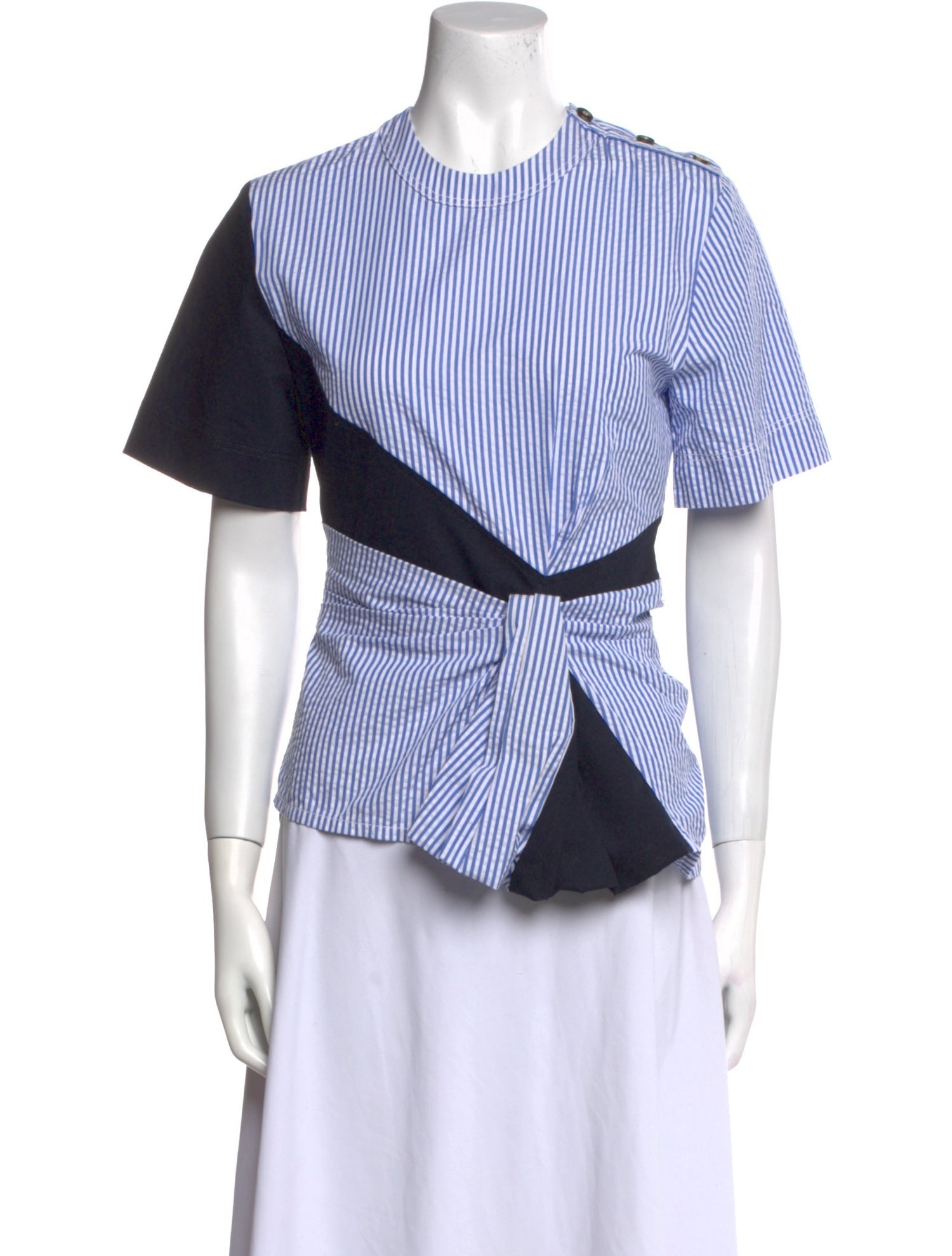 Cédric Charlier Striped Crew Neck Top