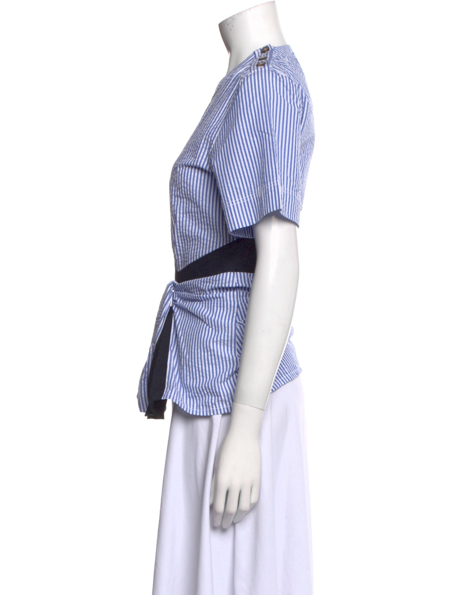 Cédric Charlier Striped Crew Neck Top