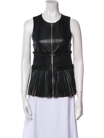 Cédric Charlier Crew Neck Sleeveless Top