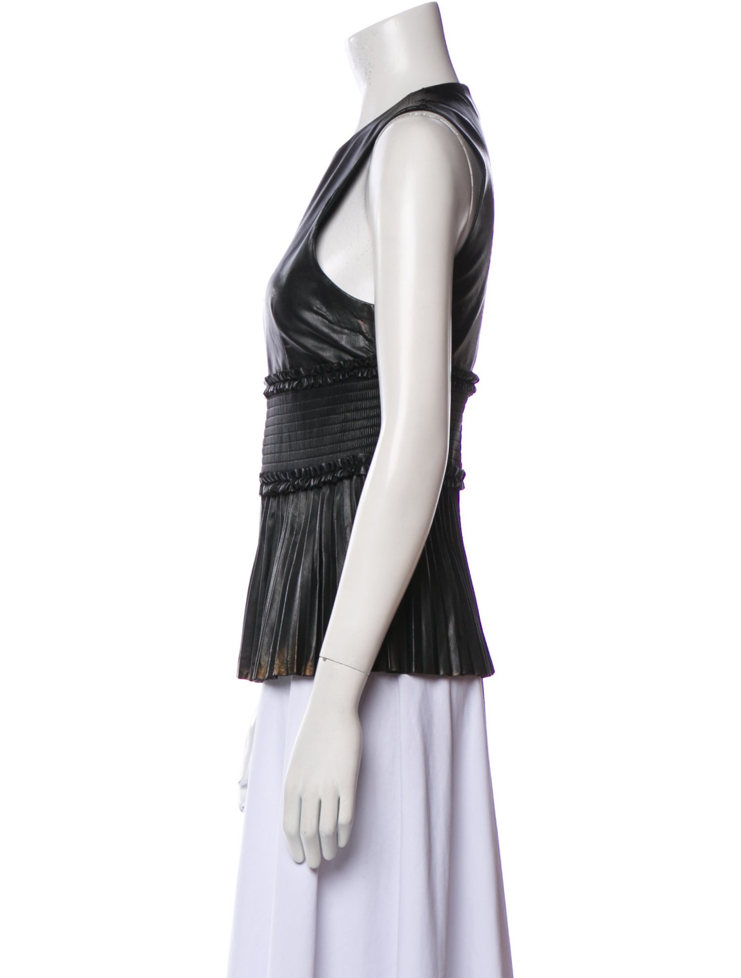 Cédric Charlier Crew Neck Sleeveless Top
