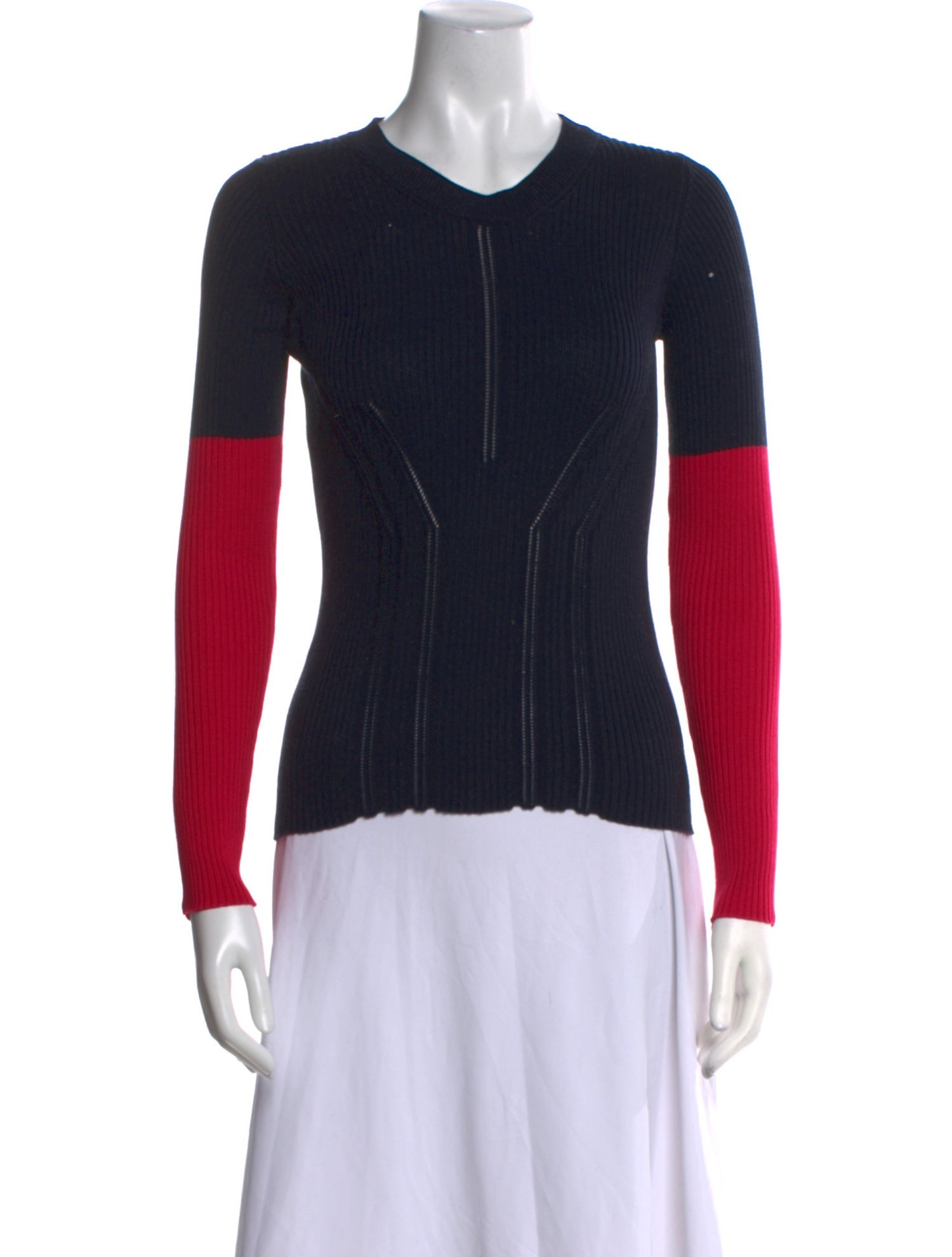 Cédric Charlier Colorblock Pattern Crew Neck Sweater