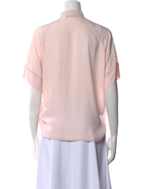 Cédric Charlier Mock Neck Short Sleeve Blouse