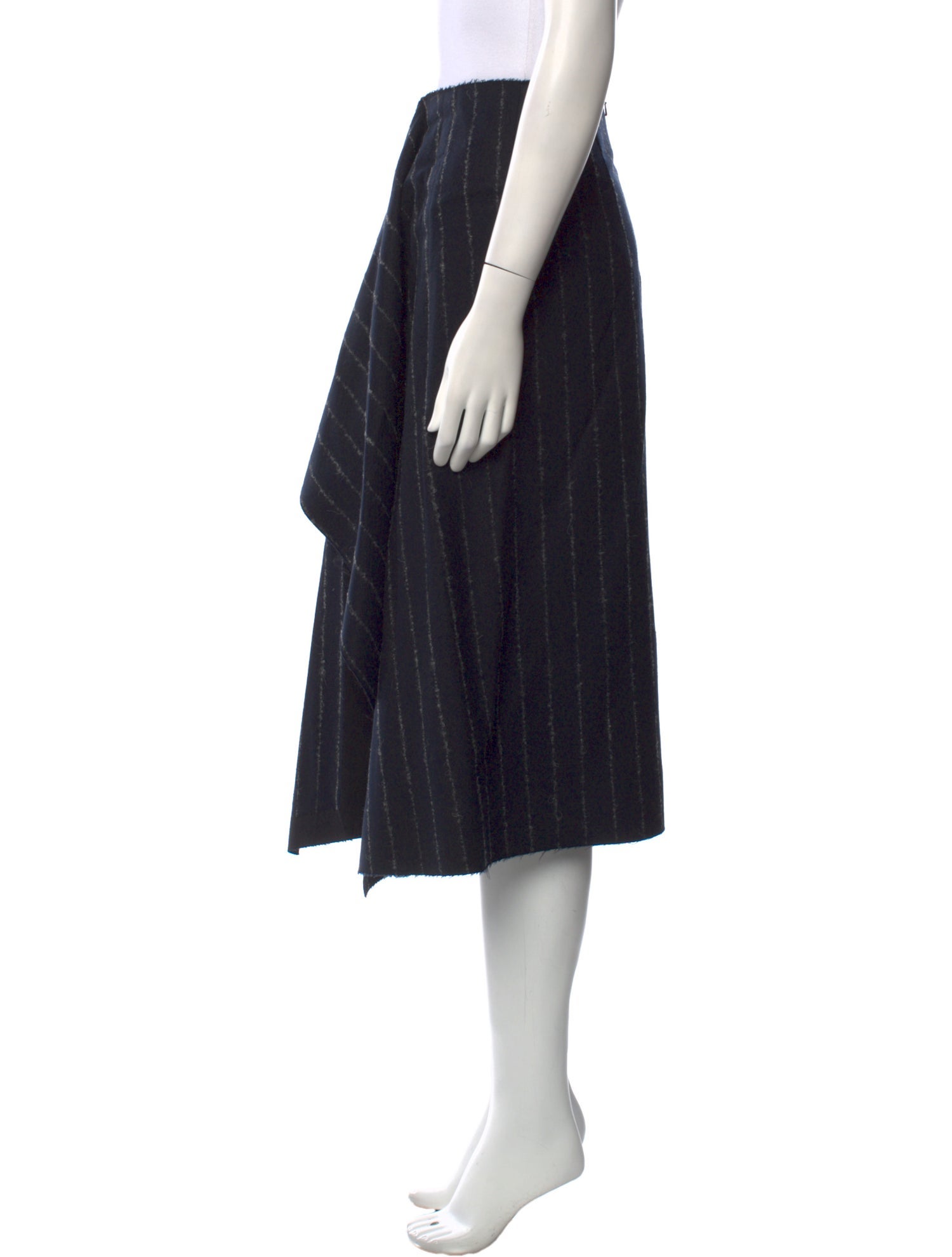 Cédric Charlier Virgin Wool Midi Length Skirt