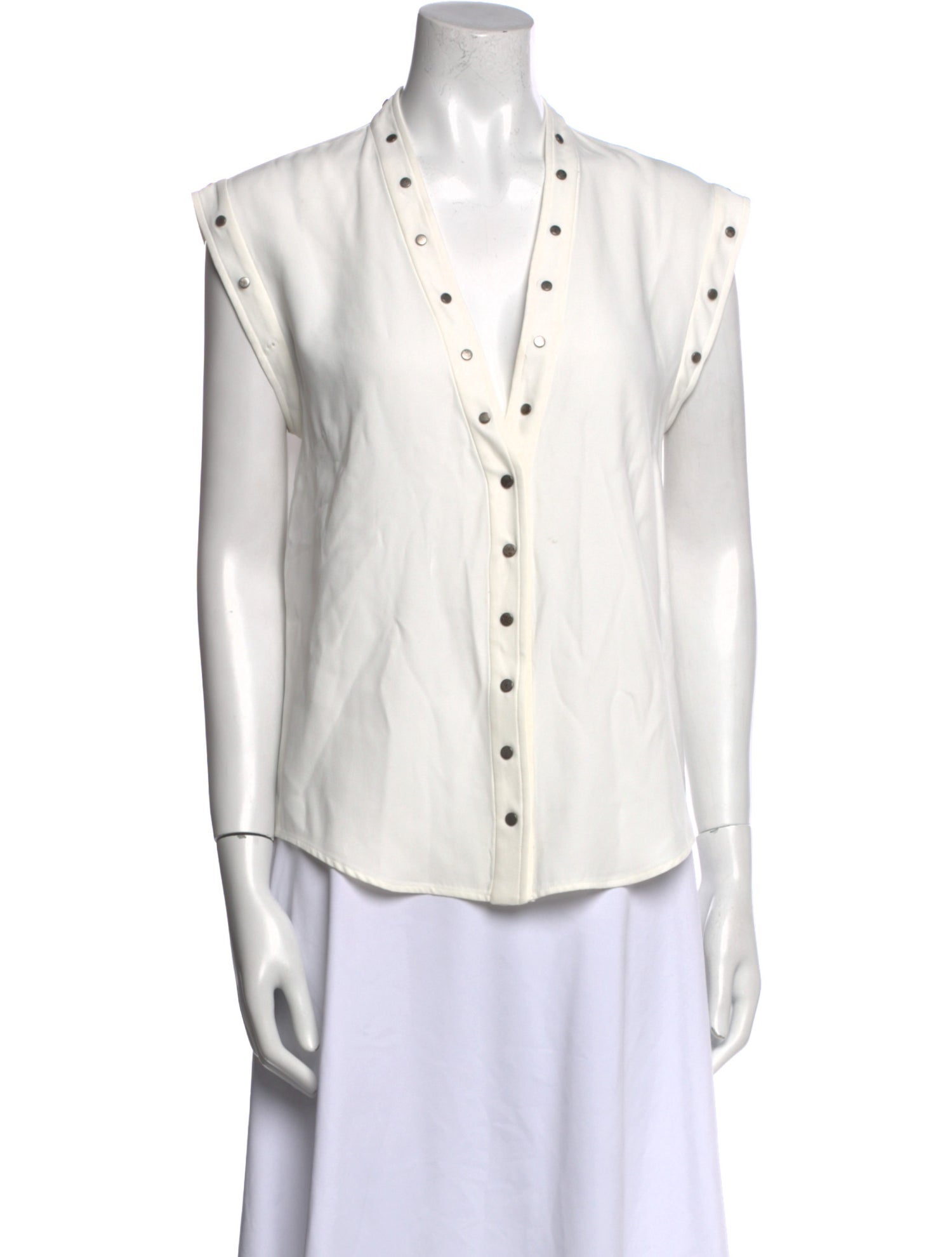 Cédric Charlier Sleeveless Button-Up Top