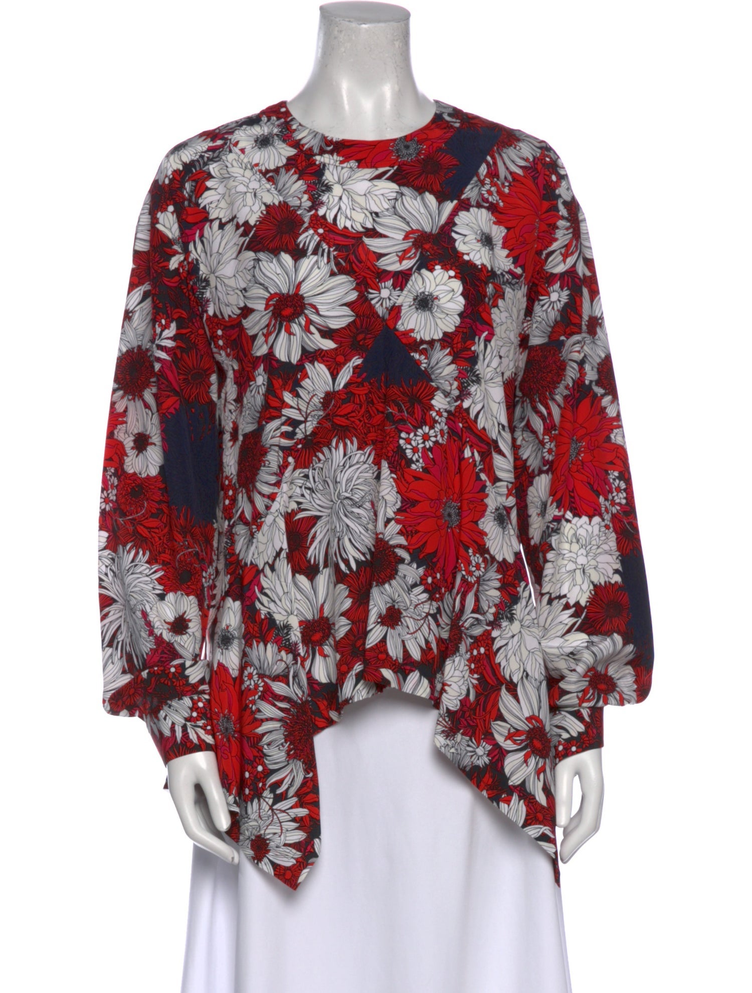 Cédric Charlier Silk Floral Print Blouse