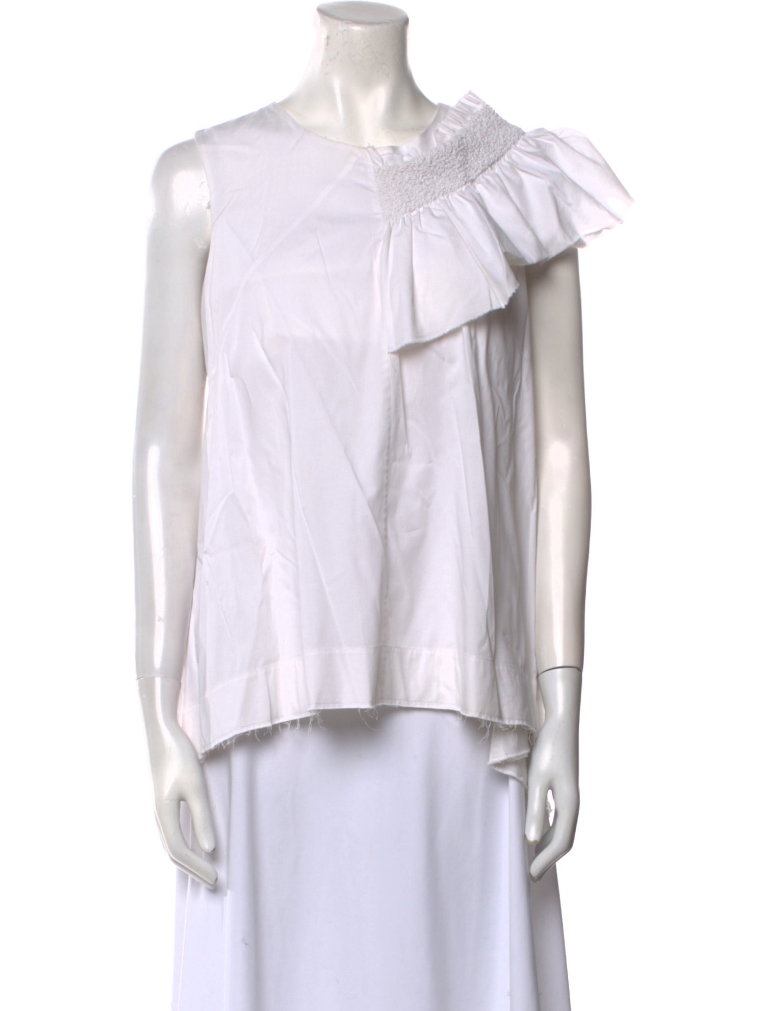 Cédric Charlier Bateau Neckline Sleeveless Blouse