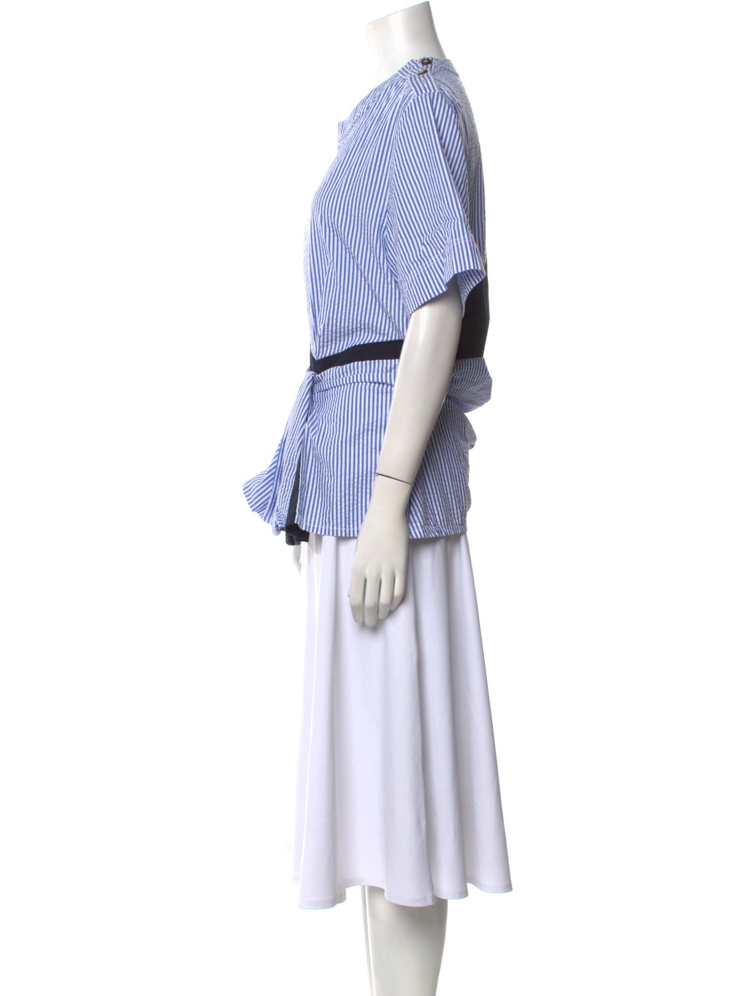 Cédric Charlier Striped Crew Neck Blouse w/ Tags