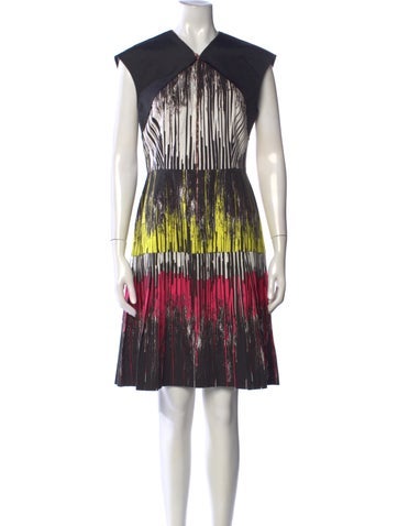 Pre-owned Cedric Charlier Graphic Print Knee-length Dress In Blue