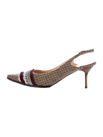 Casadei Pointed-Toe Slingback Pumps w/ Tags