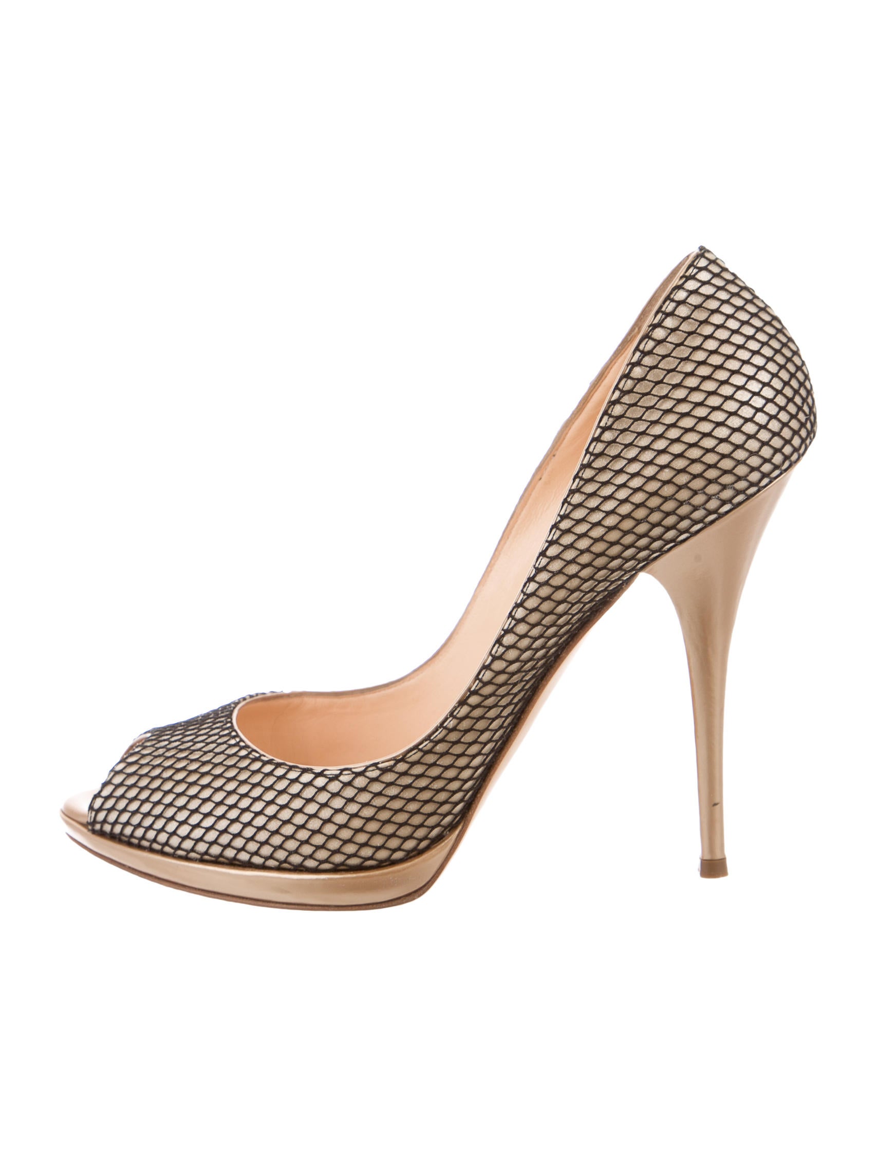 Casadei Mesh Peep-Toe Pumps