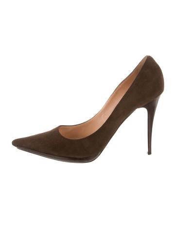 Casadei Suede Pointed-Toe Pumps