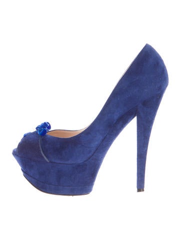 Casadei Suede Platform Pumps
